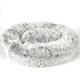 Luxurious Plush Cuddler Bed - Black/White, Medium/Large