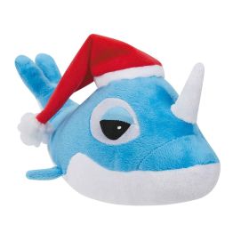DGR FatHedz Holiday Narwhal Plush Dog Toy
