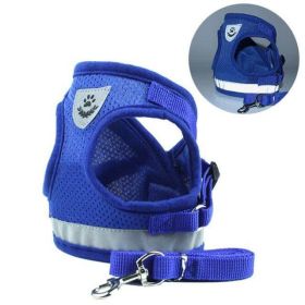 Reflective Airmesh Pet Harness: The Ultimate Comfort And Safety Solution For Your Furry Friend (Color: Blue, size: L)