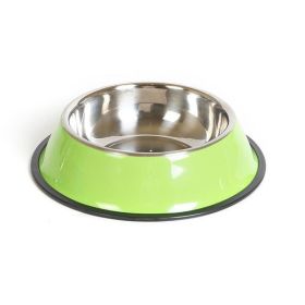 Pet Paradise Dual-Use Stainless Steel Pet Bowl (Color: Green, size: 22)